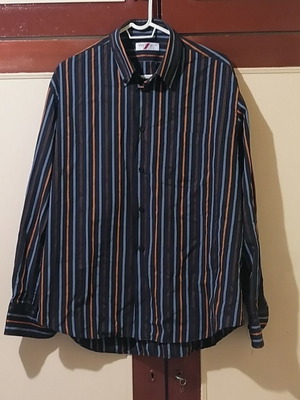 Men's winter shirt used, size XL, blue and brown