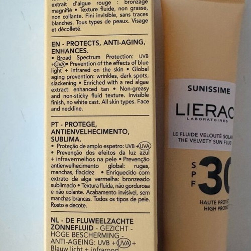 Lierac Sunissime The Velvety Sun Fluid SPF30 Face Sunscreen 40ml new