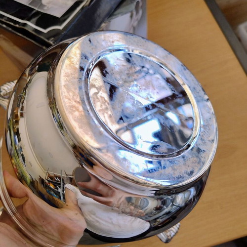 Vintage silver-plated ice bucket in original box, new