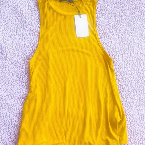 Bik Bok yellow top new, elongated and flared model, size S/M