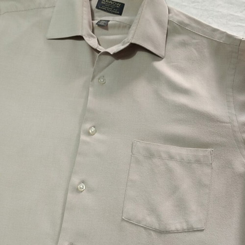 Arrow USA 1851 men's shirt like new, beige micro-check classic fit