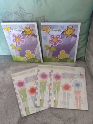 Happy Birthday Cards Spadi-Gold, set of 5, embossed gold foil