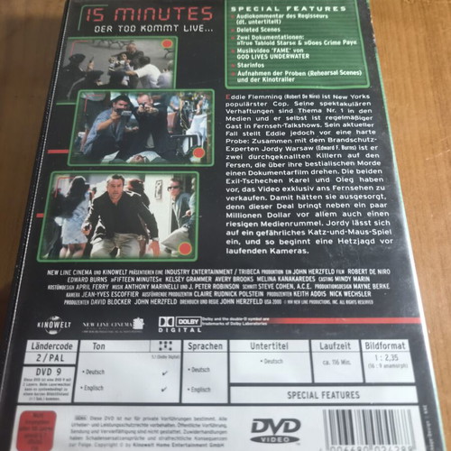 15 Minutes DVD like new, action thriller with Robert De Niro