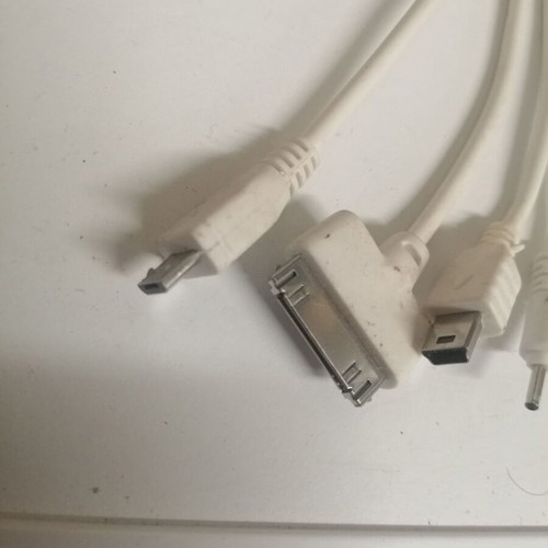 USB charging cable with 4 different ends used for repair or spare parts