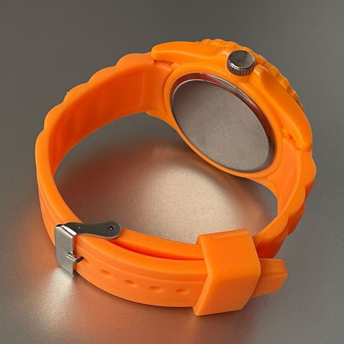 Unisex wristwatch orange with silicone strap new
