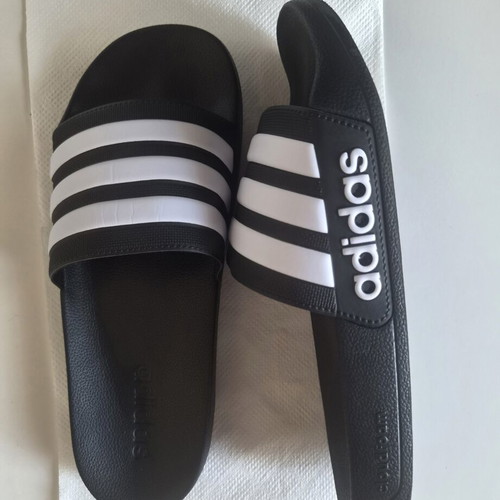 Adidas slippers black and white, size 42