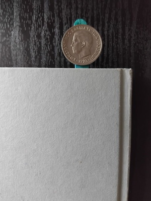 Σελιδοδείκτης με νόμισμα 5 δραχμών 1973 και κεφαλή Κωνσταντίνου