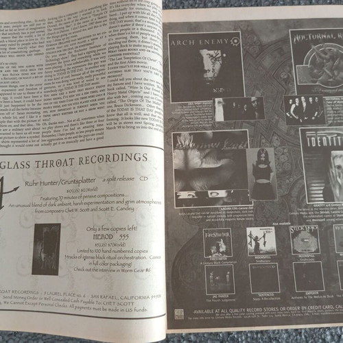 Wormgear #7 fanzine 1998 like new, metal music