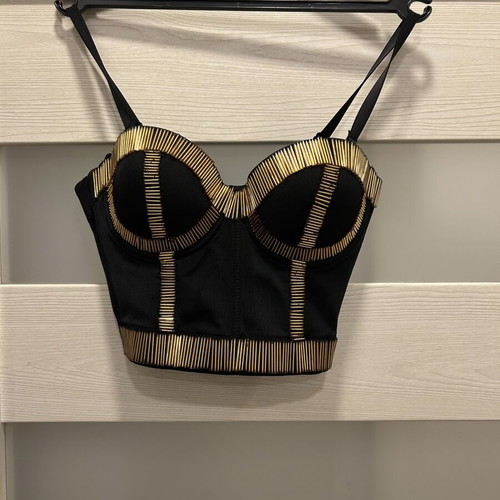 Women's Bustier with Decorative Elements used, size S, black