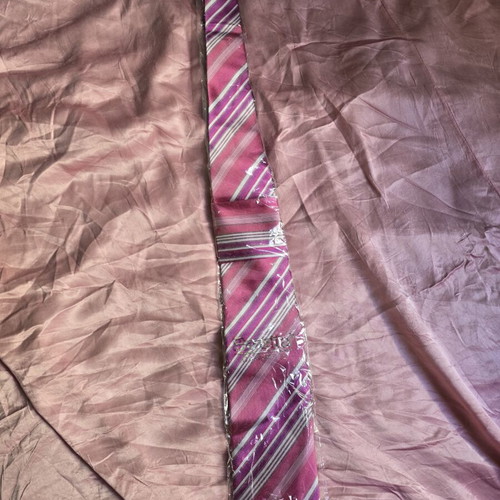 Beretta silk tie new, pink and purple striped