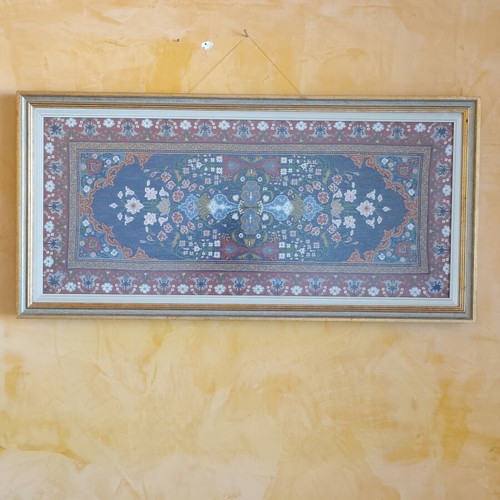 Handmade framed embroidery 43x87 cm used