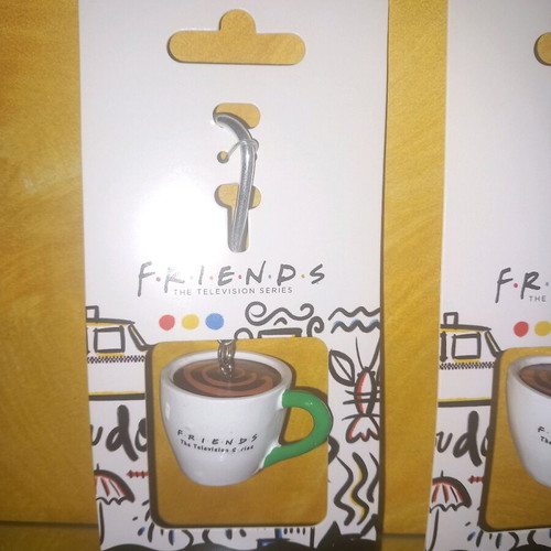 Friends collectible keychain new, solid clay, white and green