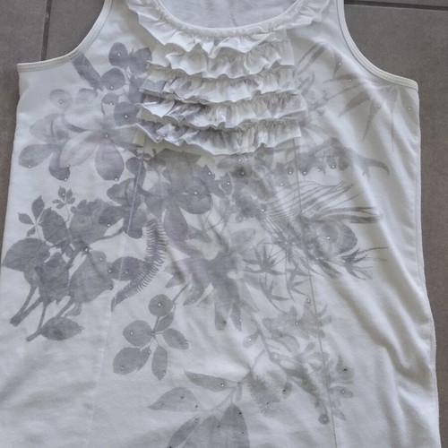 Zara Kids sleeveless blouse used for girl 13-14 years 164 cm white gray