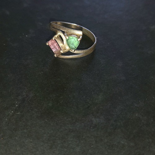 Silver ring 925 with fluorite gemstones, like new