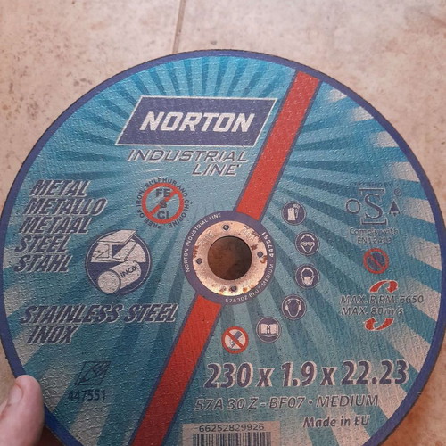 Norton inox cutting disc new 230x1.9x22.23