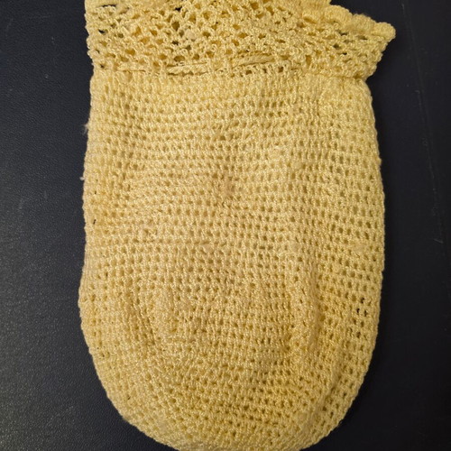 Handmade summer knitted shoulder bag, vintage style, beige