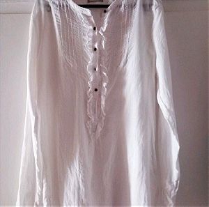 Λευκή ανοιξιάτικη μπλούζα/πουκαμισα Νο 40 /Μ