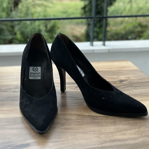 Anastazi Bournazos leather vintage pumps, size 37.5, black