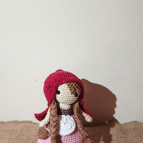 Reversible knitted doll Little Red Riding Hood and the Wolf