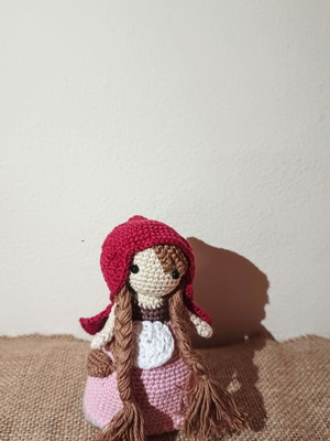 Reversible knitted doll Little Red Riding Hood and the Wolf