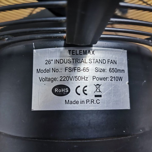 Professional floor fan 210W like new, 65cm diameter, 3 metal blades