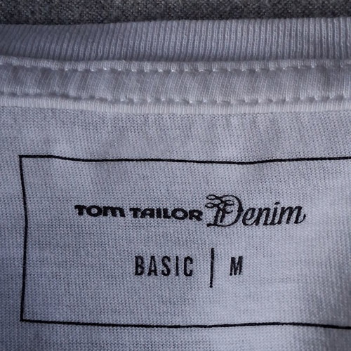 Tom Tailor men's t-shirt used, size M, white multicolor