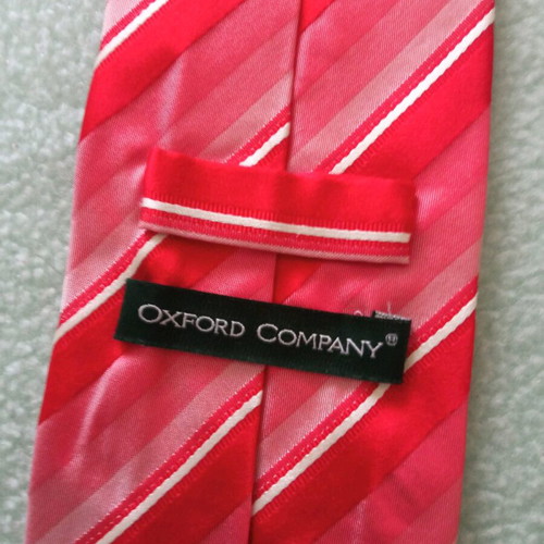 Silk tie Oxford Company like new, white and red