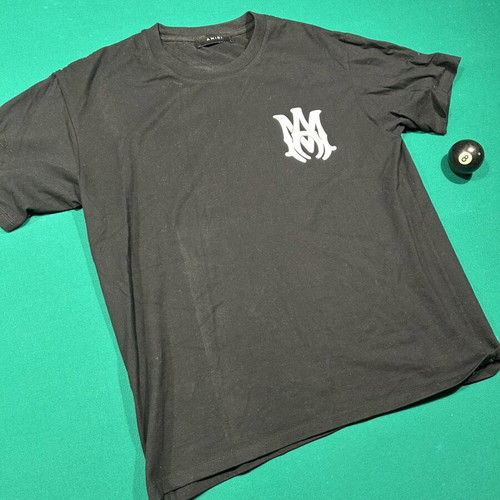 Amiri Logo Print Tee like new, baggy size M-L, black and white