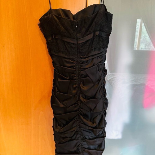 Dolce and Gabbana black silk bustier dress like new