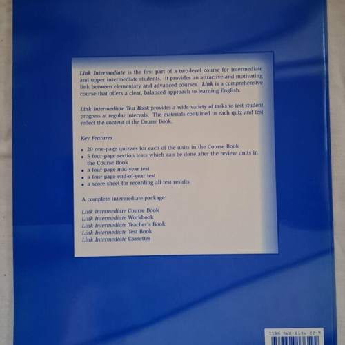 Link Intermediate Test Book by Nicholas Stephens like new