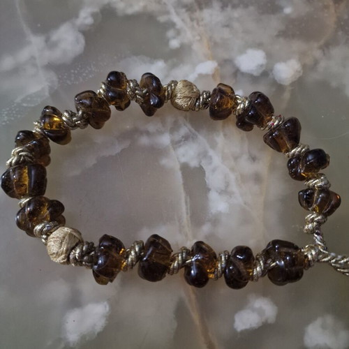 Decorative Komboloi Curtain Tieback with Amber Beads and Tassel