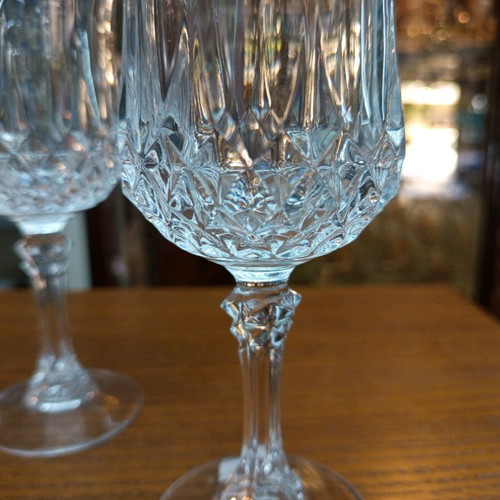 Glass water goblets rhombus pattern set of 4 new 240 ml