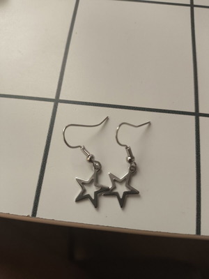 Silver Star Earrings made-to-order with plastic stoppers