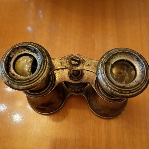 Collectible binoculars used, brass and metal