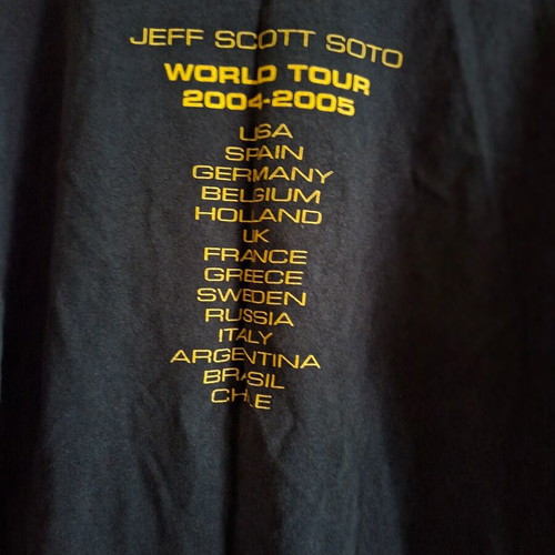 Jeff Scott Soto Band T-shirt used, size medium, black and yellow