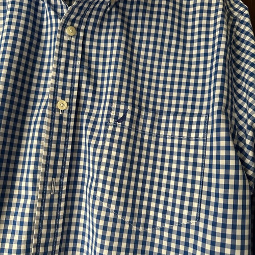Nautica Classic Fit XL men's checked shirt blue and white like new