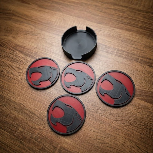 Thundercats 3D printed coasters set of 4 with holder new