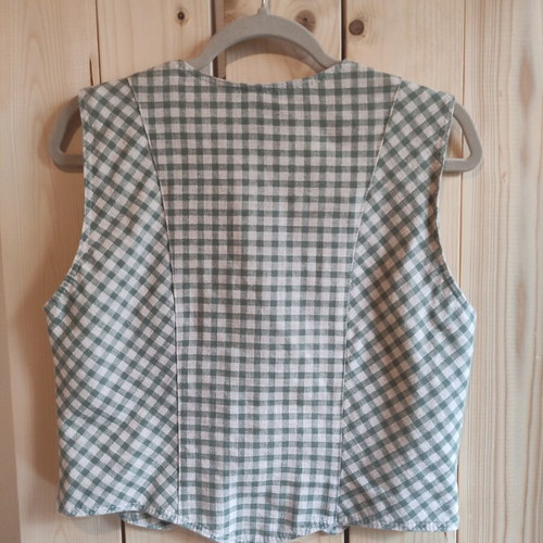 Landhausmode Grosche vintage linen checked vest size 40