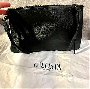 Τσάντα χειρός Callista Μαύρη Δερμάτινη