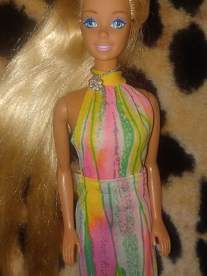 Barbie Sparkle beach 1995 μεταχειρισμένη με vintage φόρεμα