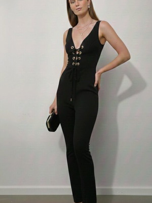 One-piece jumpsuit used, black, size small