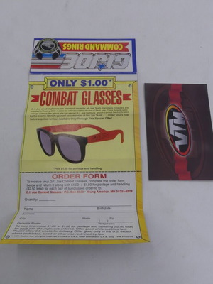 Vintage 1989 GI Joe Combat Glasses Command Rings mail away insert used Hasbro ARAH