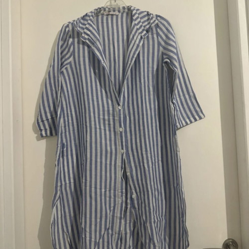 Bsb shirt dress striped blue and white like new, size XS