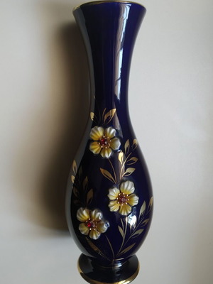 Βάζο B H Geschenke cobalt blue μεταχειρισμένο, ζωγραφισμένο στο χέρι