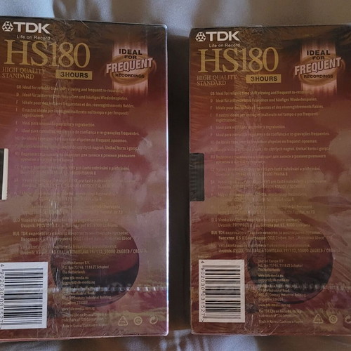TDK HS180 video cassettes two blank like new