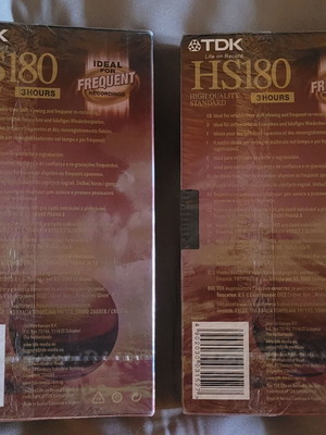 TDK HS180 video cassettes two blank like new