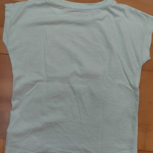 Name It girls' set like new, T-shirt 98 cm green, shorts 104 cm coral