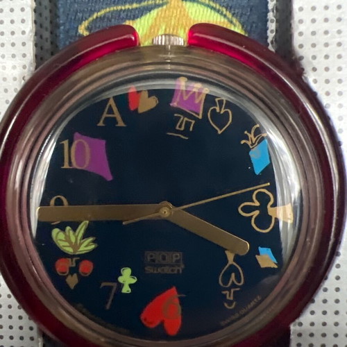 Swatch Pop Alice PWK165 watch new vintage 1992, purple and pink