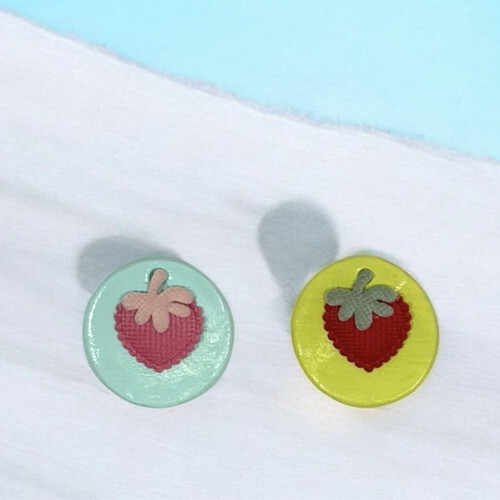 Clay fridge magnets with fabric decorations new