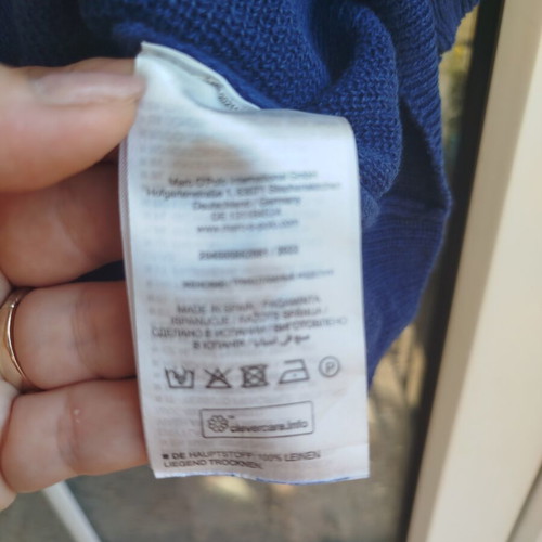 Marc O'Polo linen pullover sweater, blue, XL